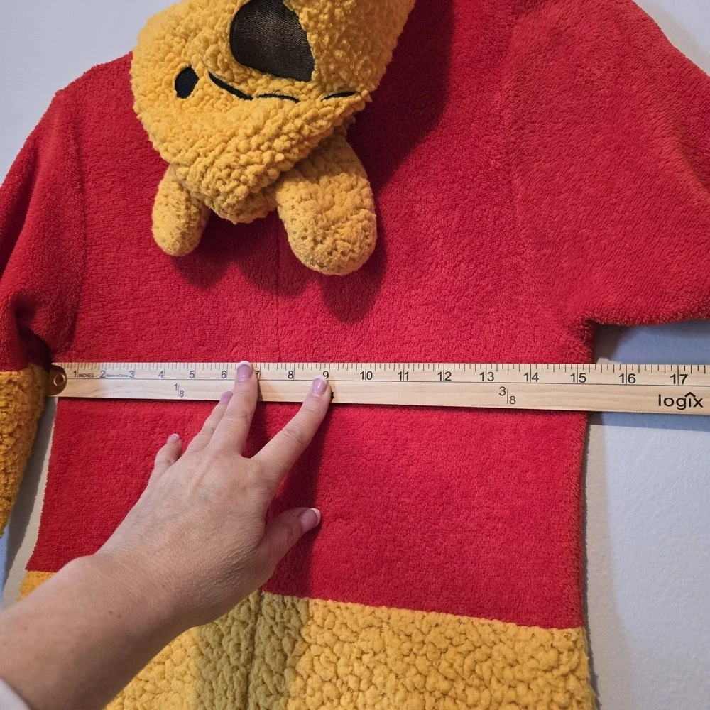 Disney Winnie the Pooh Sz XSM Hooded Zip Costume/Pajama Fleece Halloween Bear